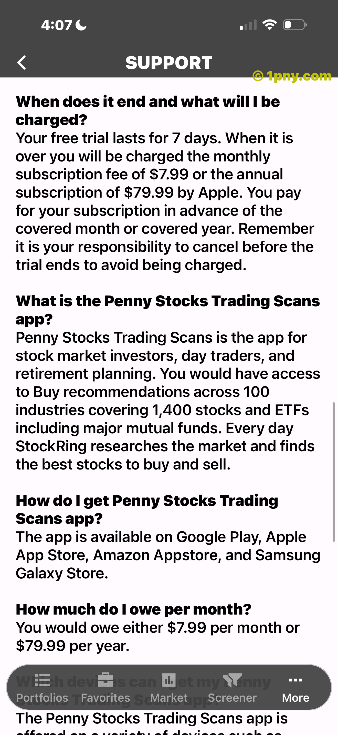 PennyGems Support guide with availability and pricing information